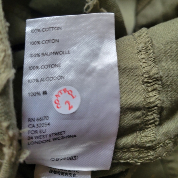 Free People Moonchild Distressed Denim Jacket / Shacket Olive Size Small - Picture 8 of 8